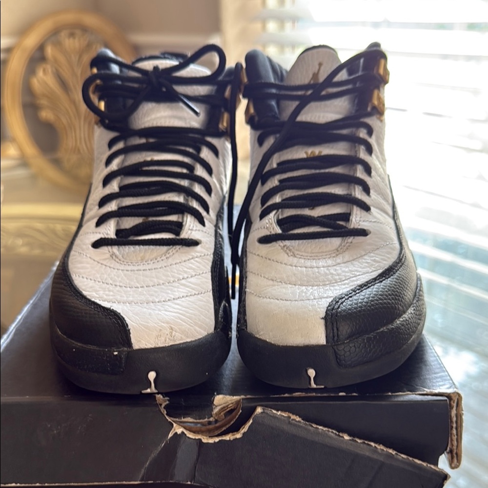 Jordan Retro 12 Black White Sneakers - Picture 8 of 10
